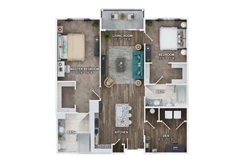 Unit B3B Floor Plan at Fairmont at South Lake, Bowie, 20716